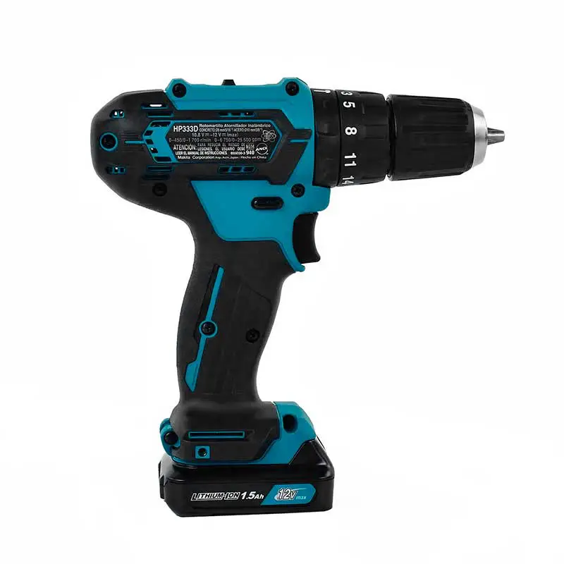 Kit Rotomartillo Atornillador Makita HP333DWYE 12V + ACCESORIOS