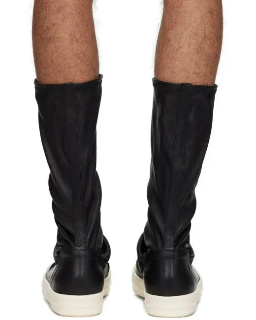 Leather Boots Sock Sneakers Black Milk Milk