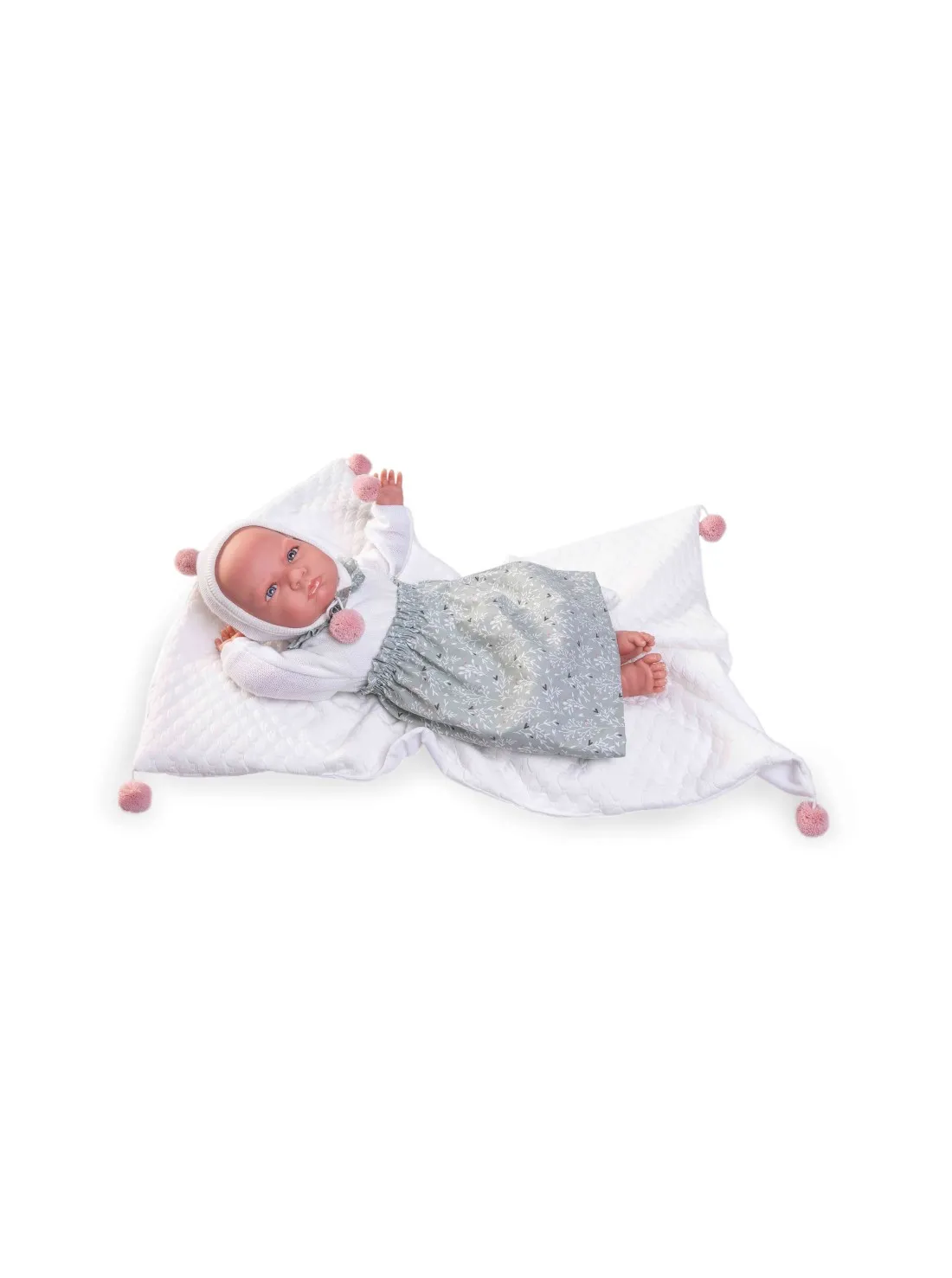 MI PRIMER REBORN BERTA CON FALDON Y POMPONES  MUñECAS ANTONIO JUAN