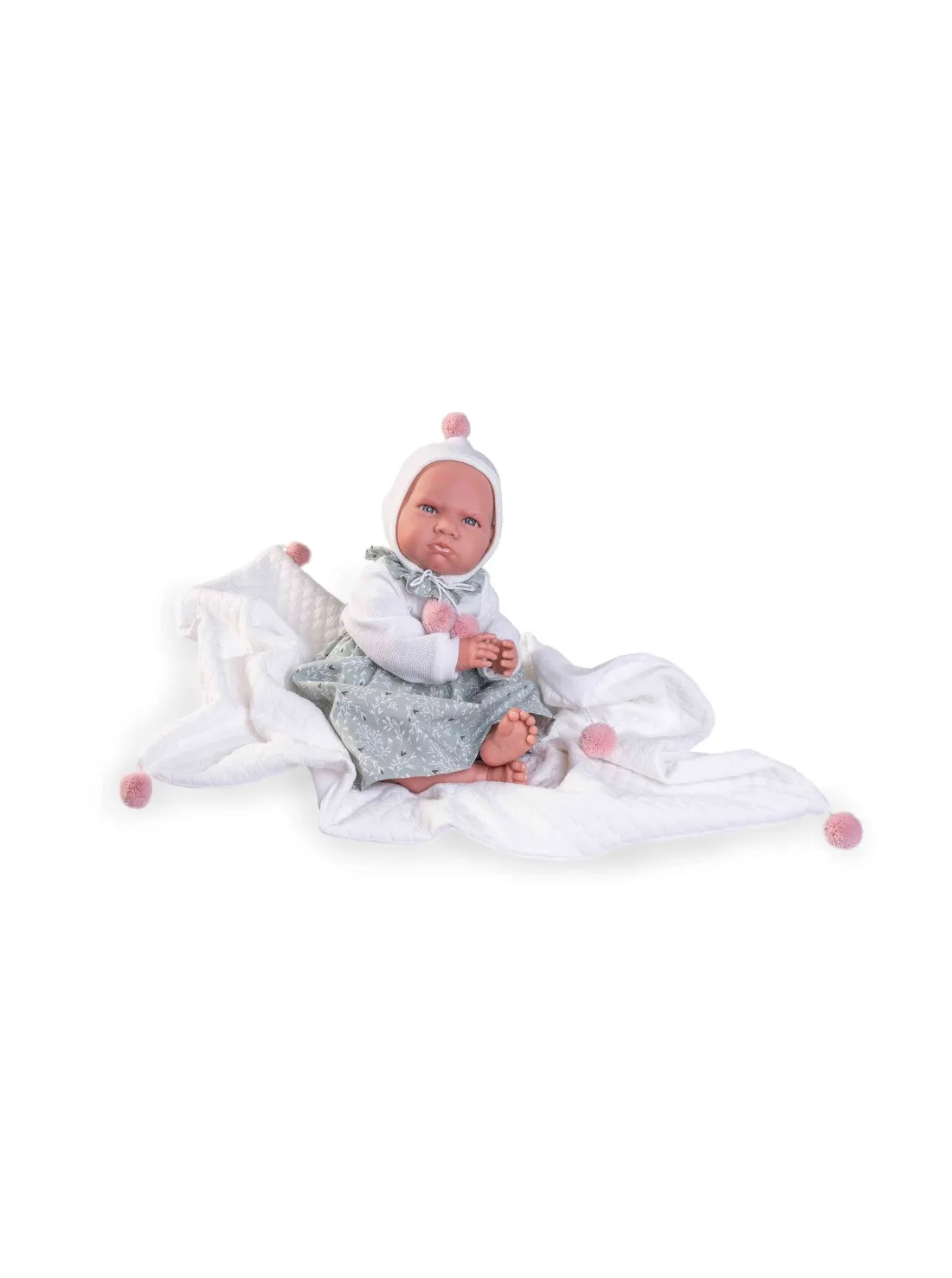 MI PRIMER REBORN BERTA CON FALDON Y POMPONES  MUñECAS ANTONIO JUAN