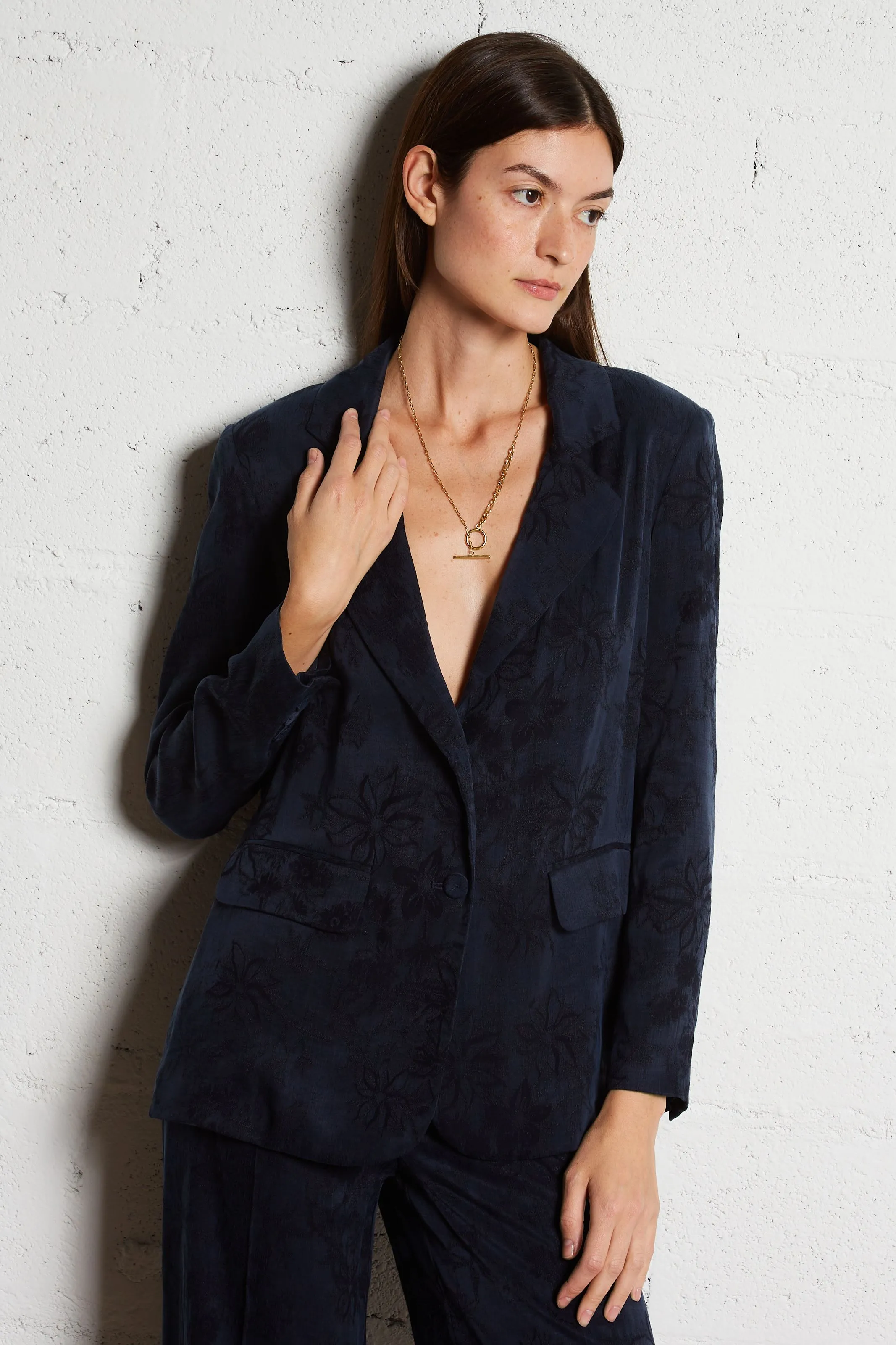 MOMONI NAGOYA  CHAQUETA DE SASTRE DE JACQUARD  EN AZUL