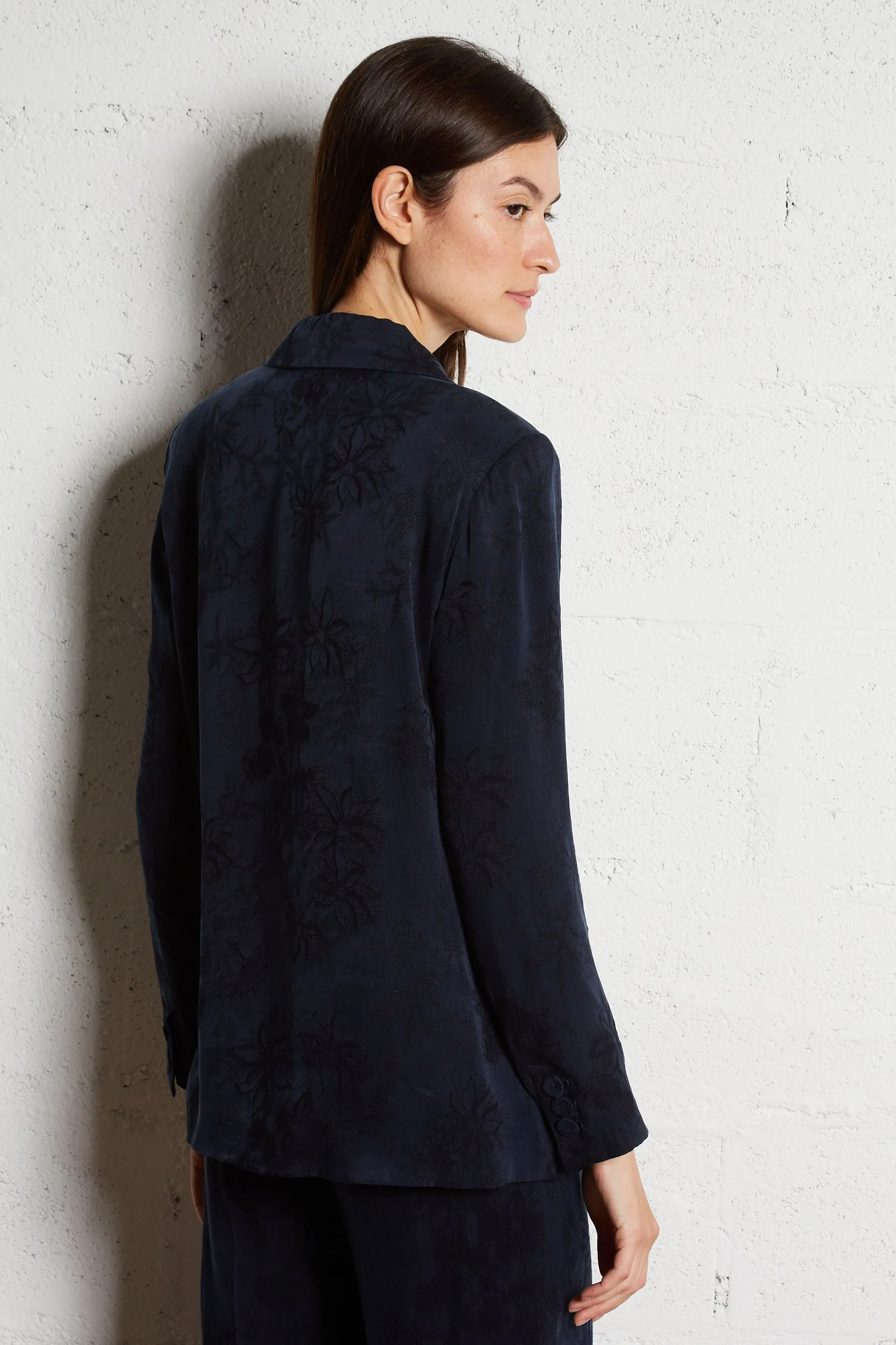 MOMONI NAGOYA  CHAQUETA DE SASTRE DE JACQUARD  EN AZUL