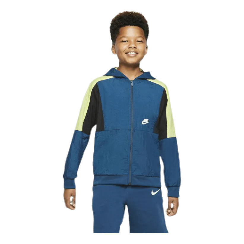 Nike Woven Front Zip Training Junior Blue/Green