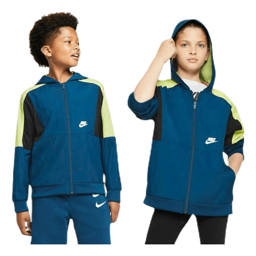 Nike Woven Front Zip Training Junior Blue/Green
