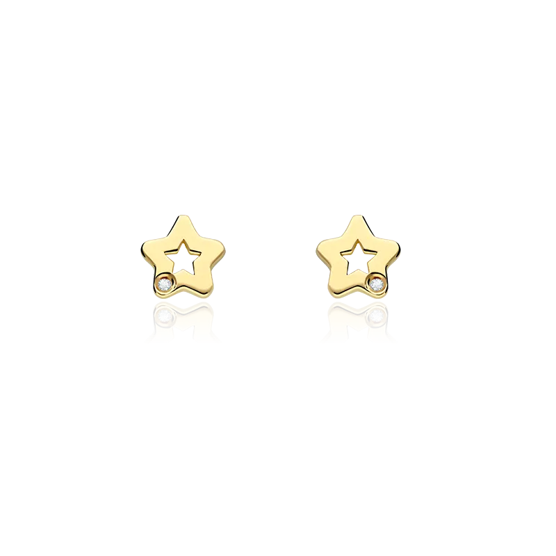 PENDIENTES "PIRLANTA" ORO 18K Y DIAMANTES
