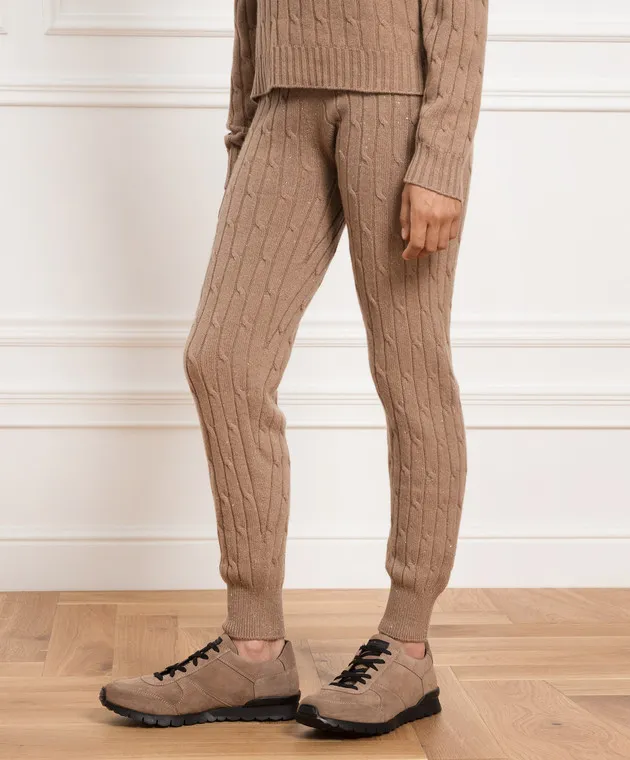 Peserico Tan textured joggers