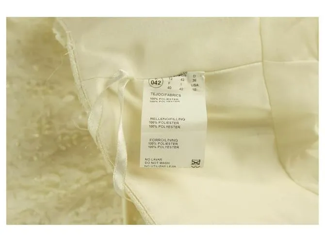 Pronovias vestido de novia de encaje blanco hasta el suelo con cuentas vestido de novia halter 42 ESO 