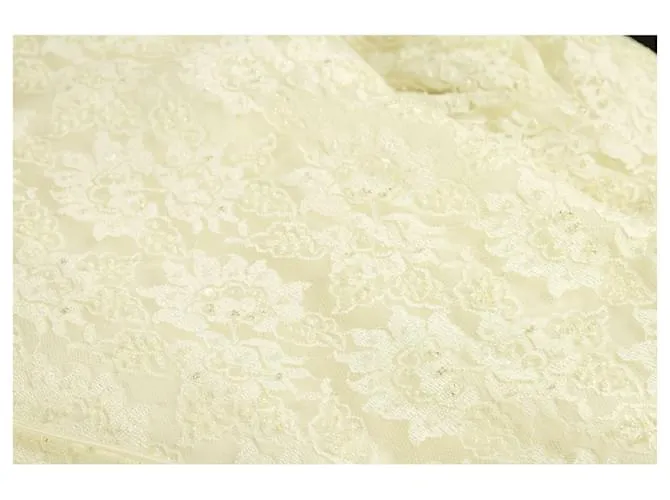Pronovias vestido de novia de encaje blanco hasta el suelo con cuentas vestido de novia halter 42 ESO 