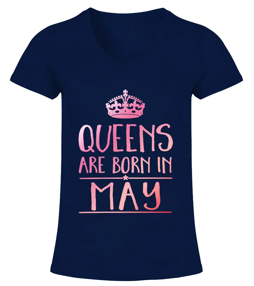 QUEENS ARE BORN IN MAY TSHIRT Camiseta cuello pico Mujer