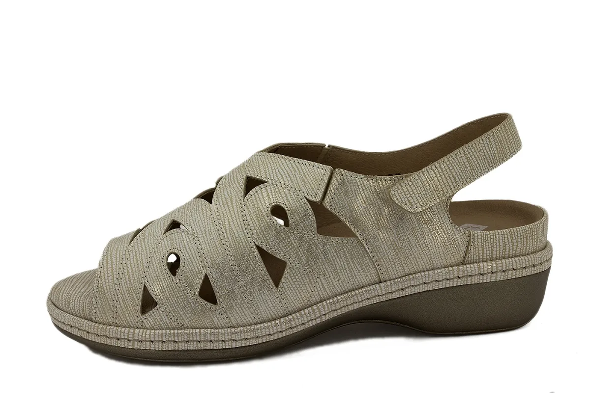 Removable Insole Sandal Platinum Metal Suede