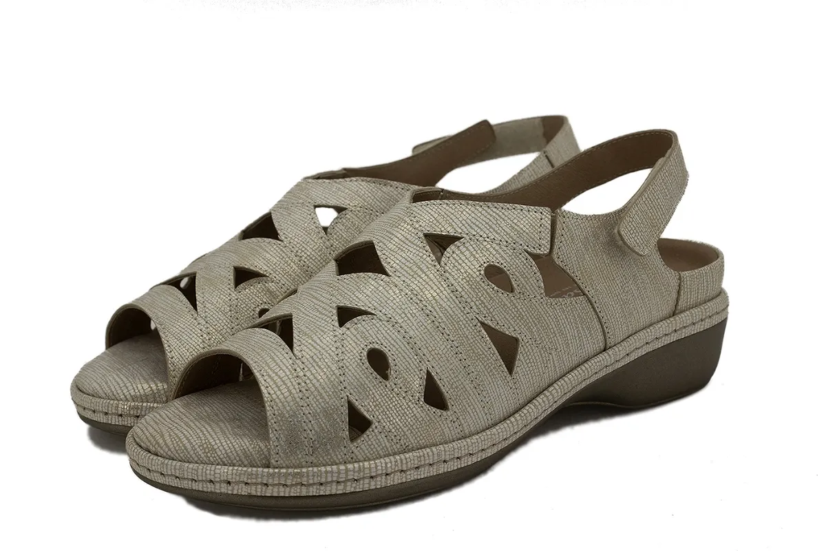 Removable Insole Sandal Platinum Metal Suede