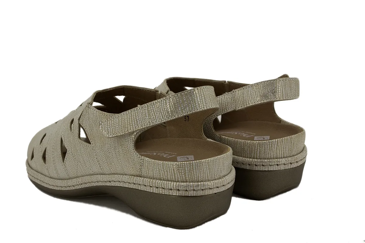 Removable Insole Sandal Platinum Metal Suede