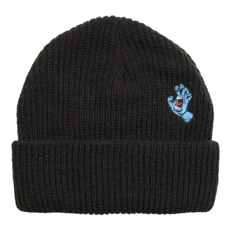 SANTA CRUZ “SCREAMING MINI HAND BEANIE” BLACK  DARK HEATHER