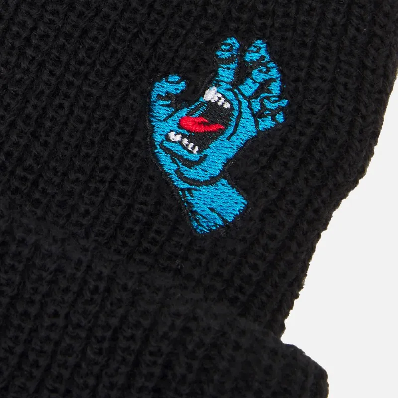 SANTA CRUZ “SCREAMING MINI HAND BEANIE” BLACK  DARK HEATHER