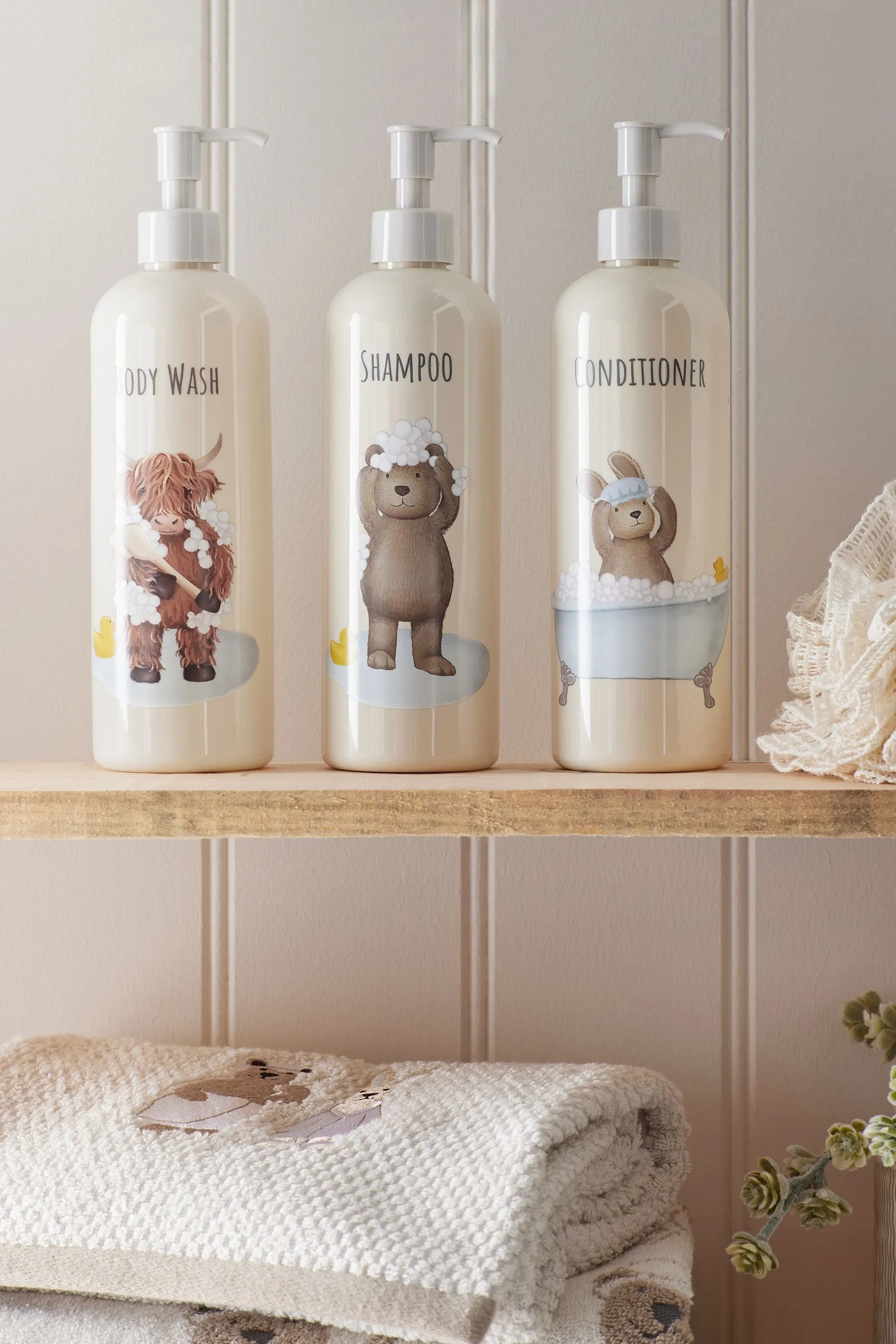 Set of 3 Hamish, Bertie and Rosie Reusable Dispenser Bottles