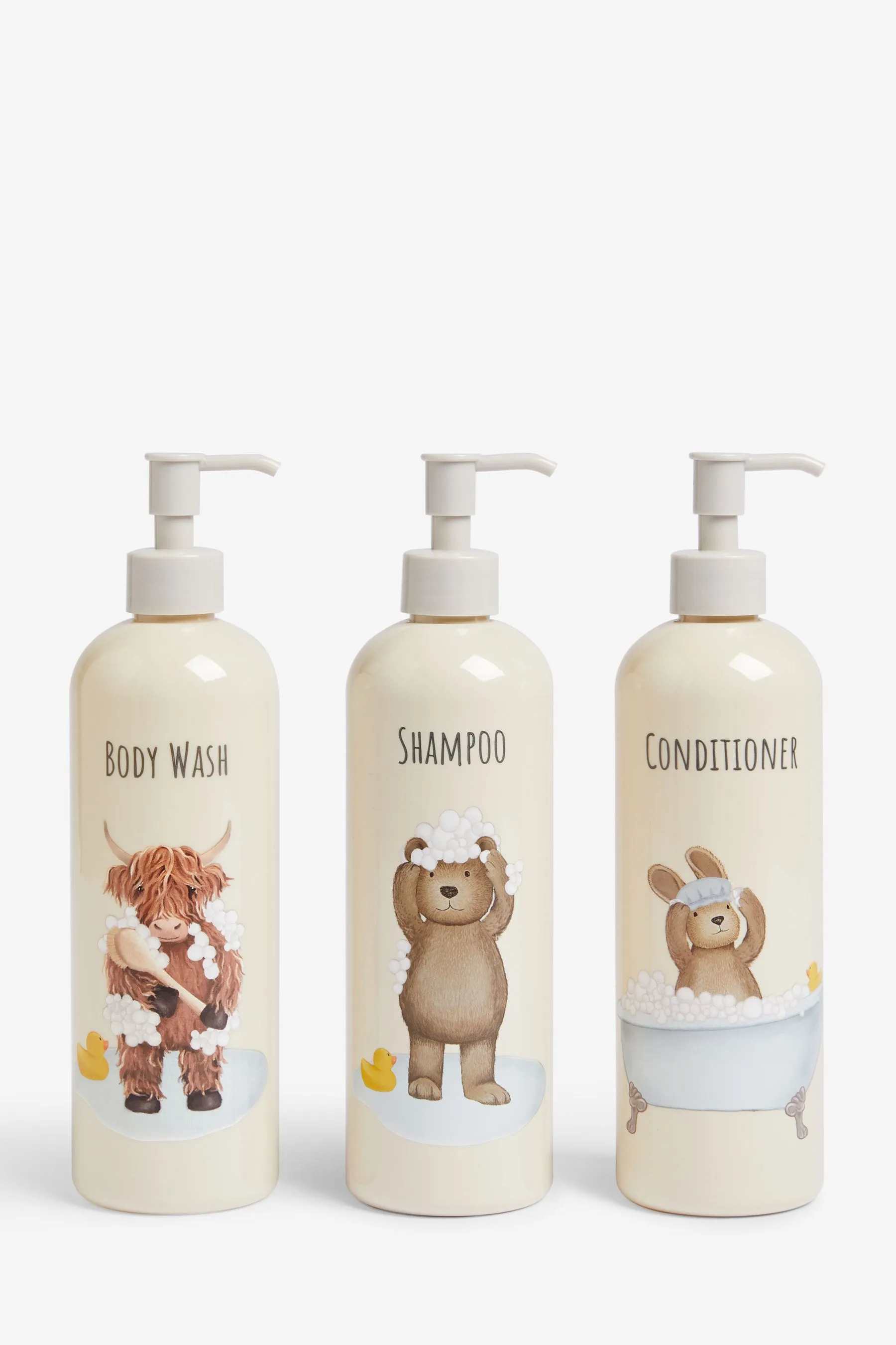 Set of 3 Hamish, Bertie and Rosie Reusable Dispenser Bottles