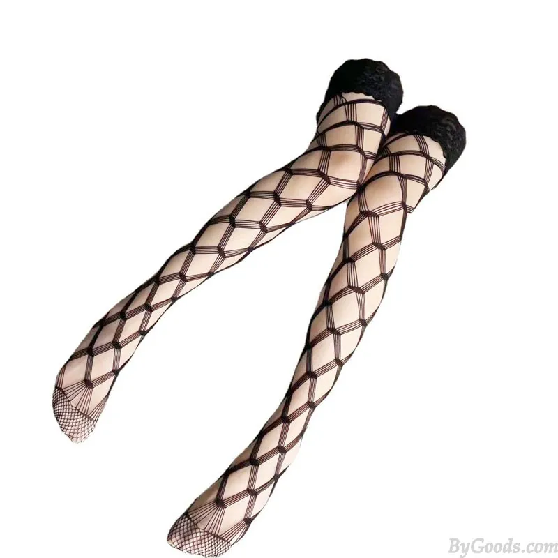 SEXY FIVELINE SOCKS BIG CROSS FISHNET THIGH HIGHS STOCKINGS OVER KNEE TIGHTS LACE PANTYHOSE LINGERIE FOR WOMEN STOCKING