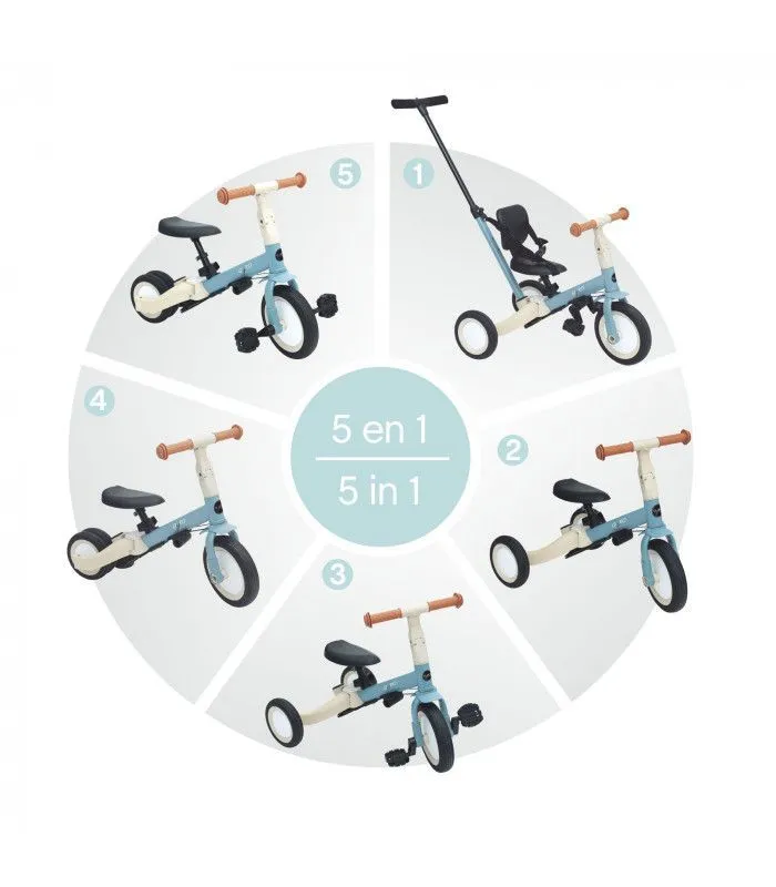 TRICICLO MULTIFUNCION GYRO BLUE OLMITOS 5 EN 1