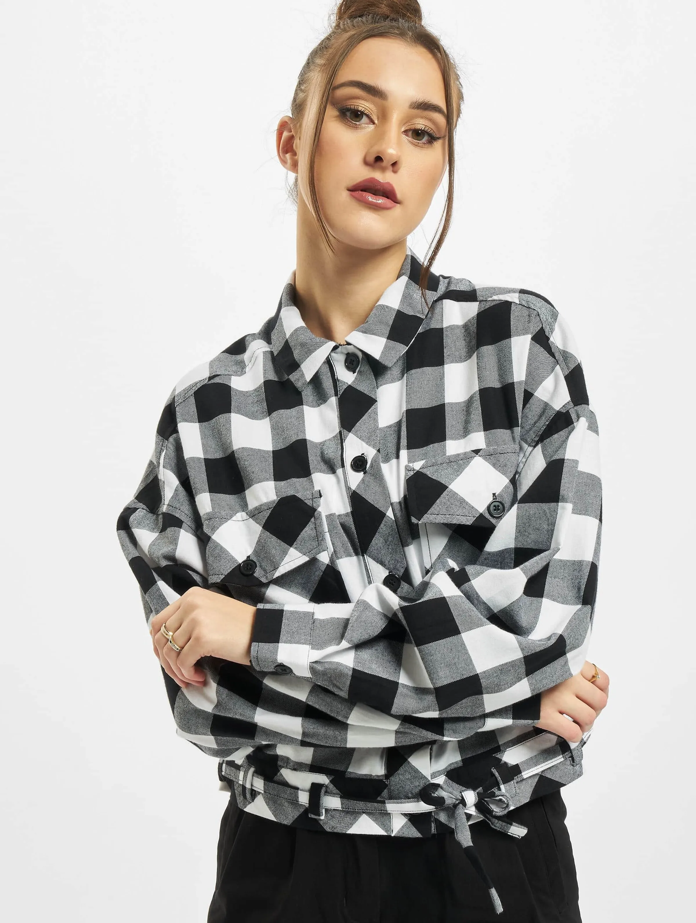Urban Classics Ladies Short Oversized Check