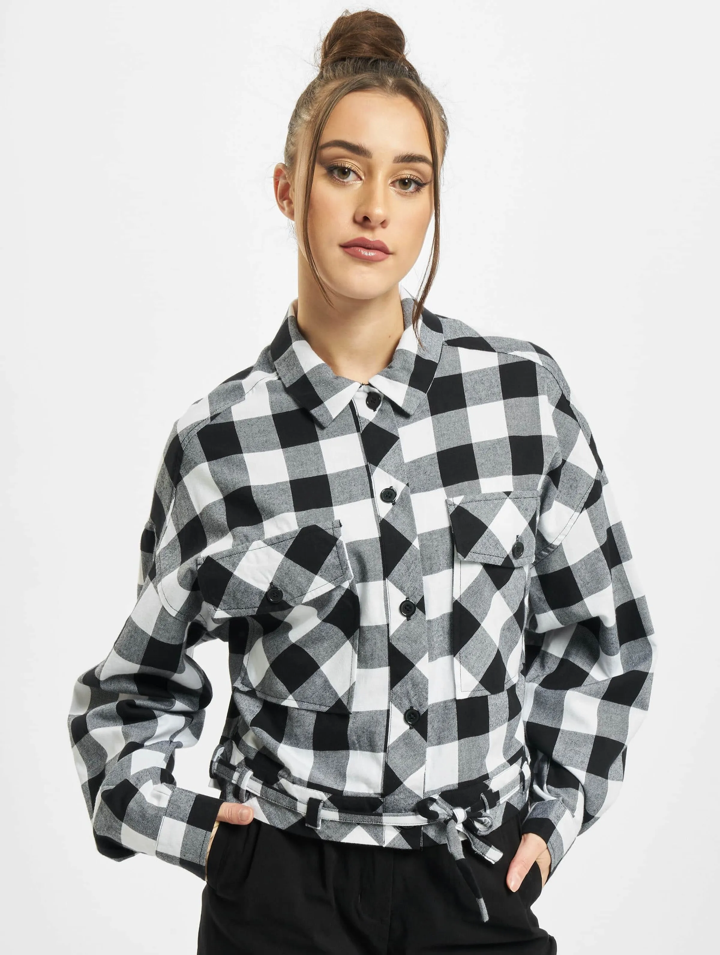 Urban Classics Ladies Short Oversized Check