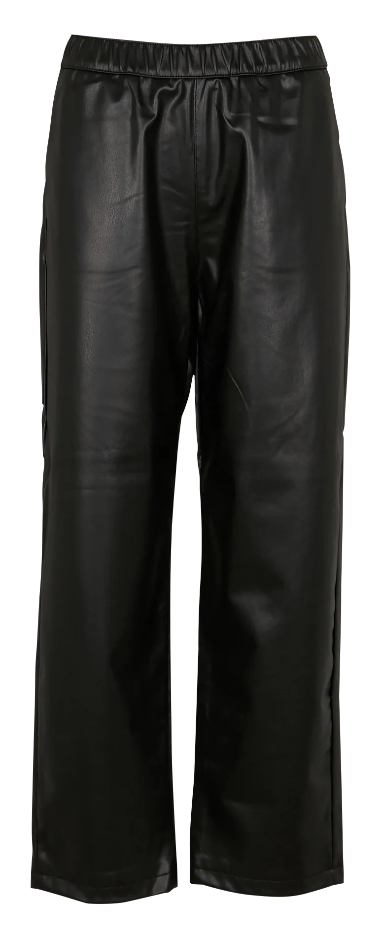 VENISE  PANTALóN RECTO EFECTO PIEL EN NEGRO