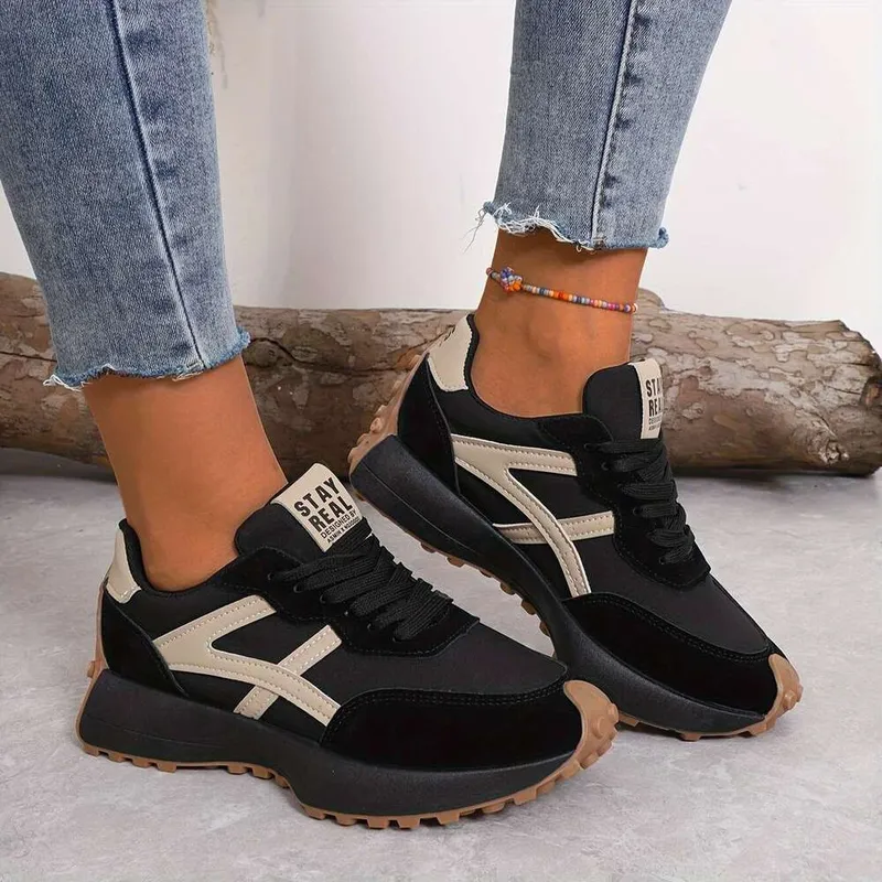 ZAPATILLAS DE ZAPATILLAS LIVIANAS PARA MUJERES  ZAPATOS CASUALES DE PAPá CON CIERRE DE CORDONES, SUELA PLANA VERSáTIL, TAPA DE 