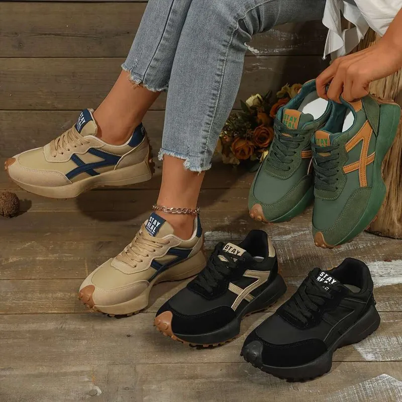 ZAPATILLAS DE ZAPATILLAS LIVIANAS PARA MUJERES  ZAPATOS CASUALES DE PAPá CON CIERRE DE CORDONES, SUELA PLANA VERSáTIL, TAPA DE 