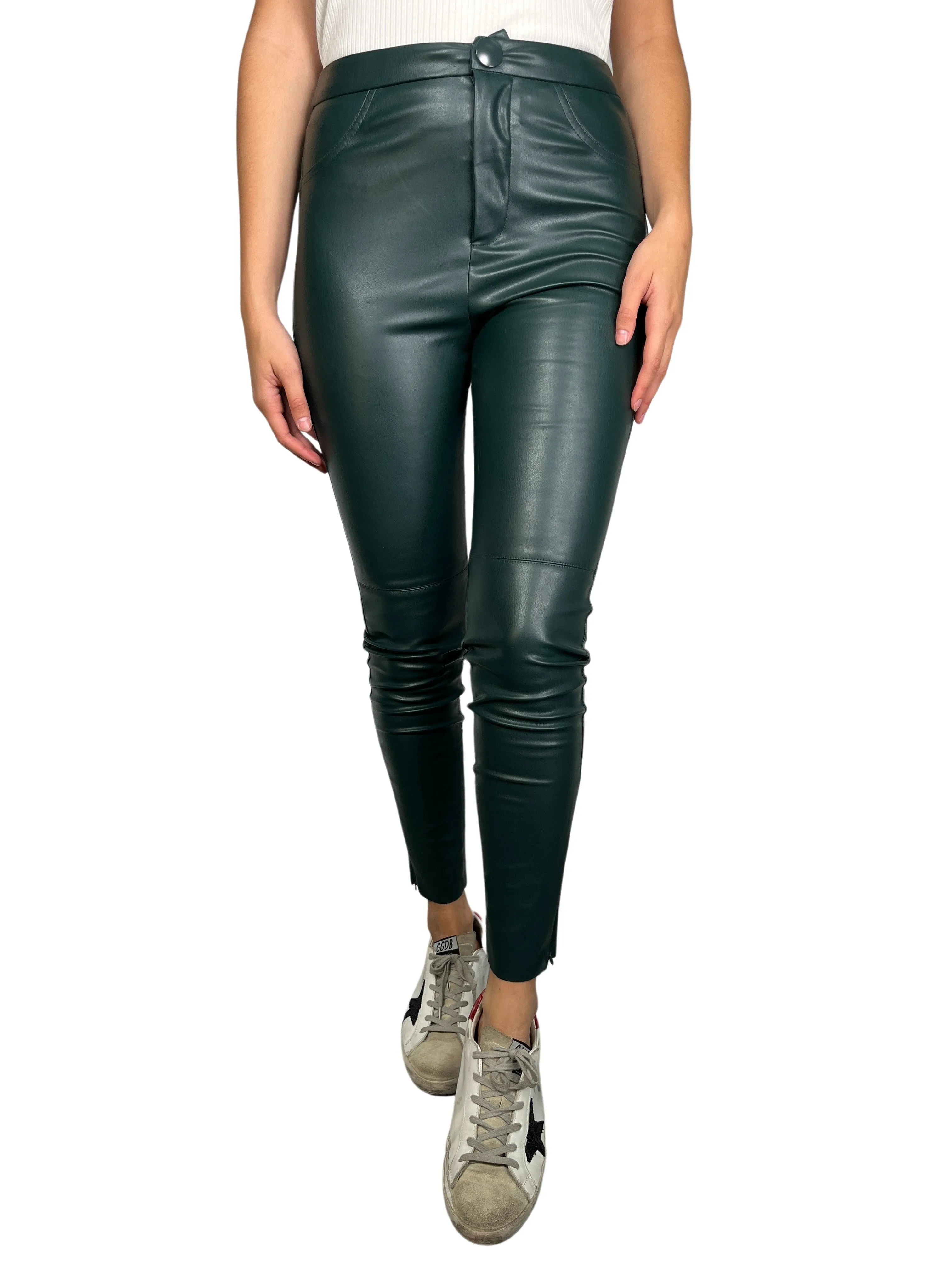 ZARA Pantalón Ecocuero
